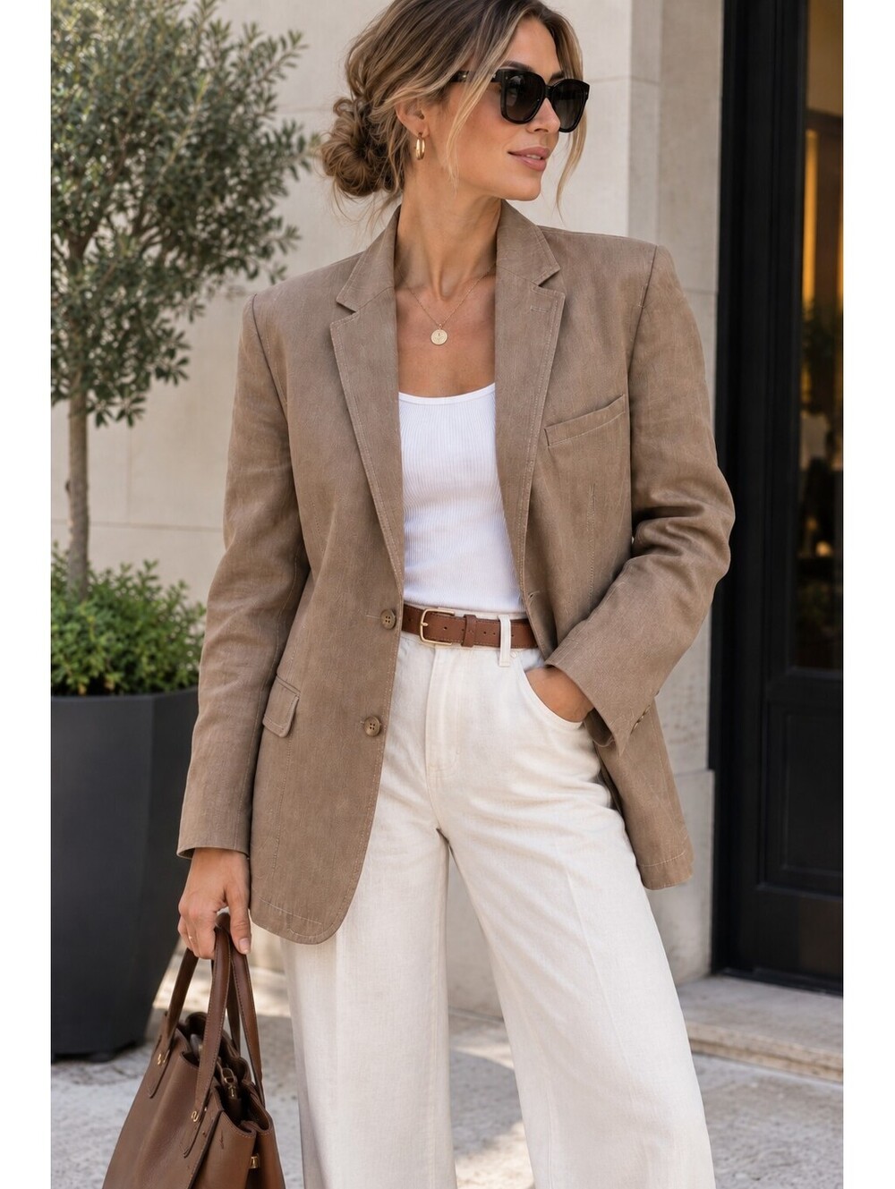 Orvieto Men's 46S Cotton Linen Blazer – Women's Oversized